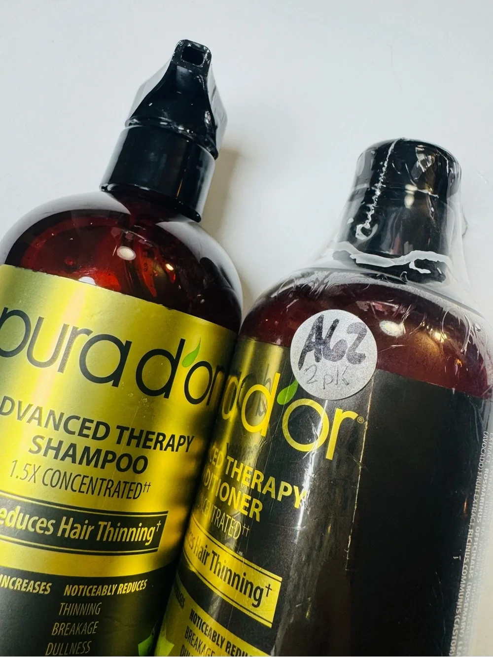 PURA D’OR Advanced Therapy Shampoo & Conditioner Set – 16 fl oz Each